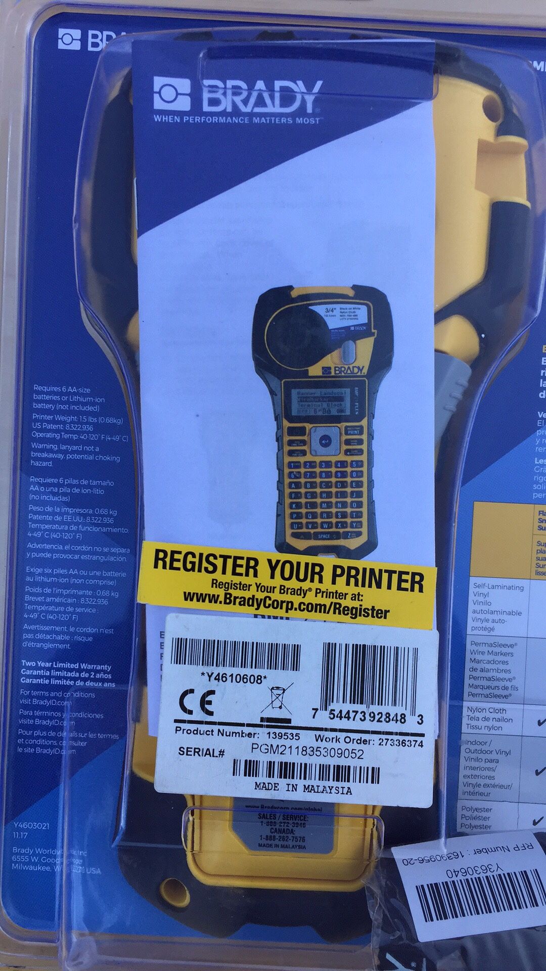 Brady BMP21-PLUS Handheld Label Printer with Rubber Bumpers