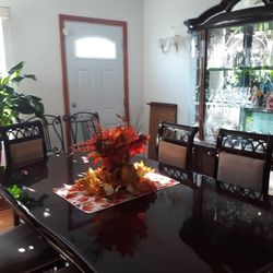 Dining Table Chairs And China Cabinet (excellent Condition )