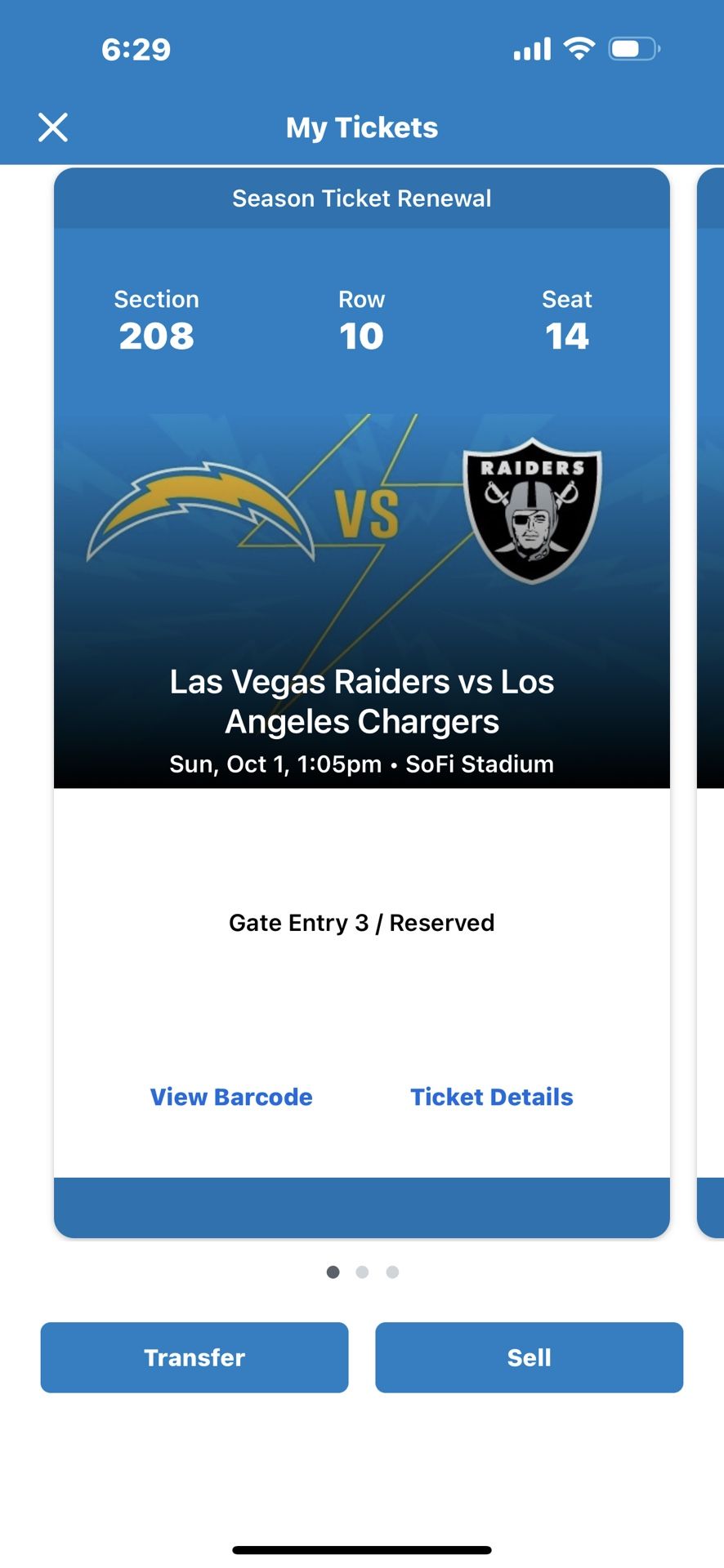 Los Angeles chargers Vs Las Vegas Raiders