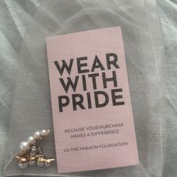 Pearl And CZ Gold Plated Earrings With Pouch