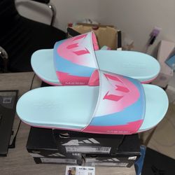 Size 10,11,12 mens - New Adidas Adilette Comfort Messi Slides Sportswear Style Sandals