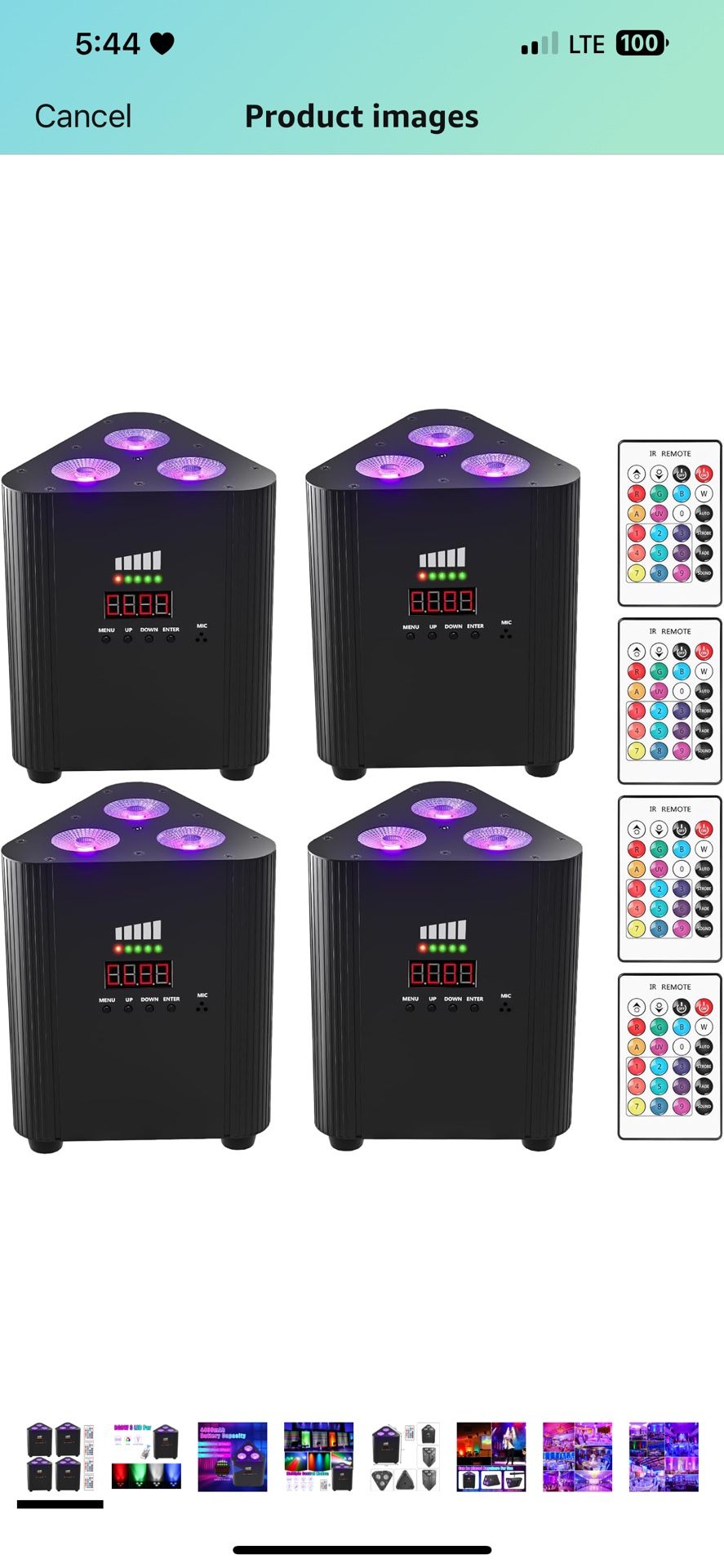 Rechargeable RGBW 4 in 1 Stage Lights, 3X6W Battery Powered LED Par Lights