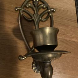 Brass or Cooper like antique candle holder wall display decour home