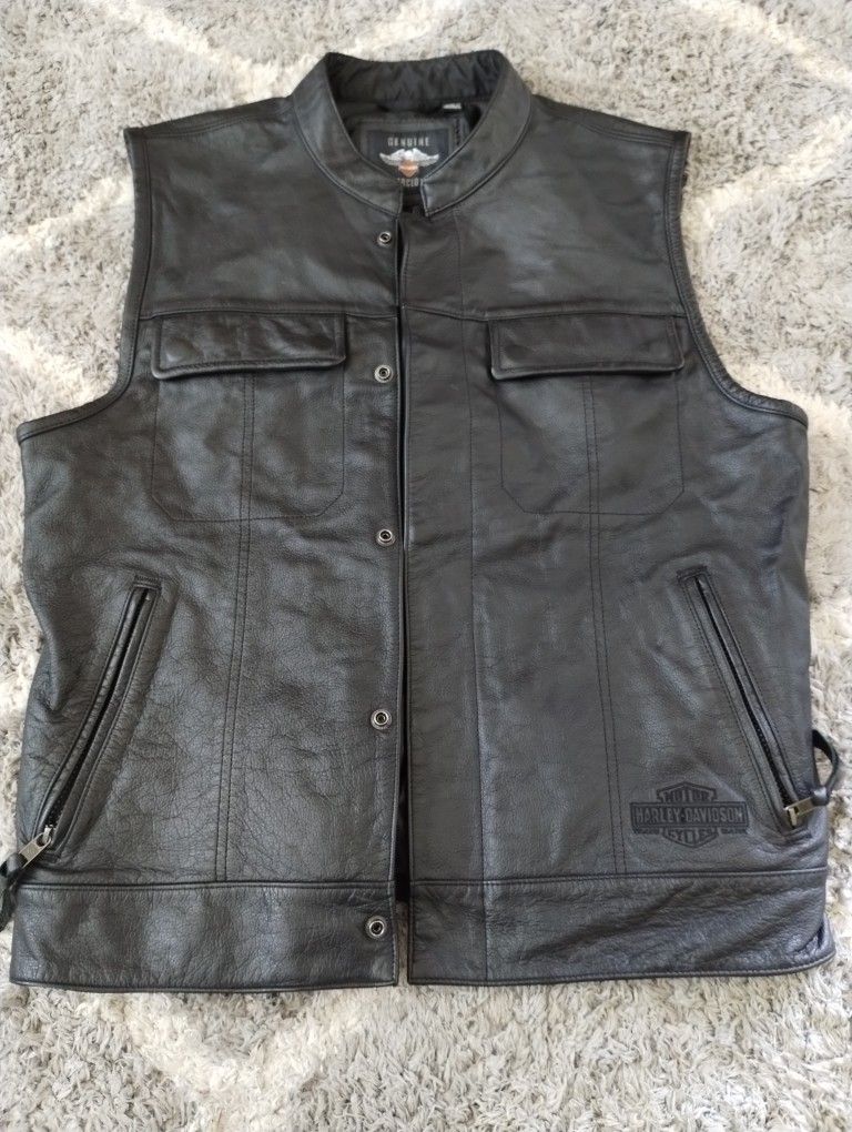 Harley Davidson XL Genuine Leather Vest