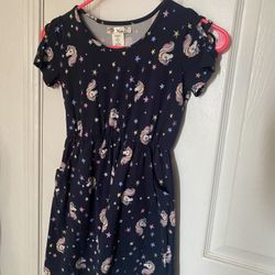 Navy Blue Unicorn Dress Size 6x