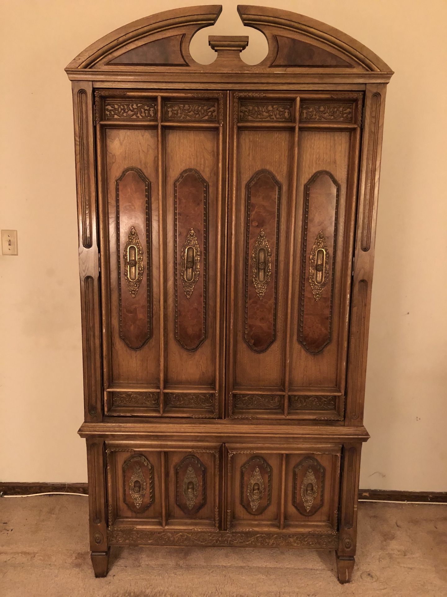 Antique Armoire solid wood with drawers