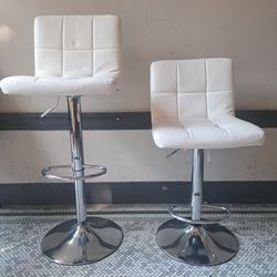 Bar Stool Set Of 2 White.