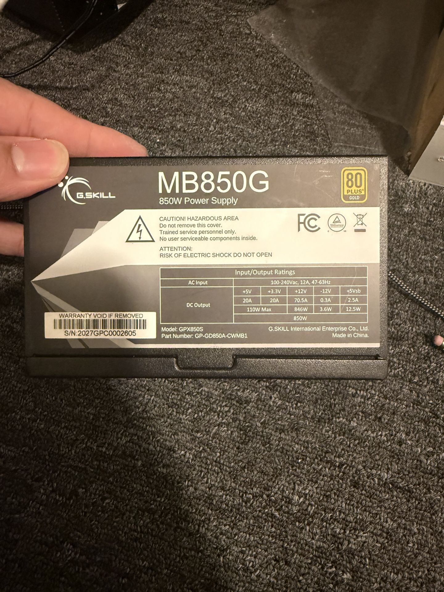 MB850G Power Supply PC/Desktop