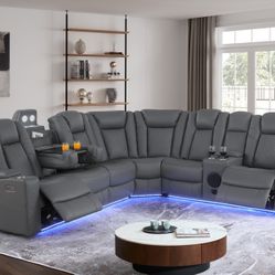 Leather Electric Recliner For Sale | With Speaker & Cup Holder & Storage & Reading Light