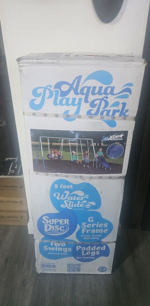 XDP Recreation Aqua Play Park Swing Set with Water Slide