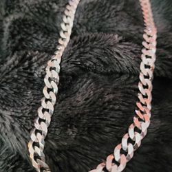Solid 925 Sterling Silver Flat Curb Chain Necklace 