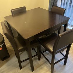 Tall Table with 4 Chairs