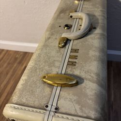 Vintage Samsonite 1950s Hard-shell Suitcase / Cream Marbled Exterior In great condition (no lock)