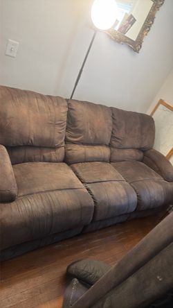 Brown Microfiber Reclining Sofa