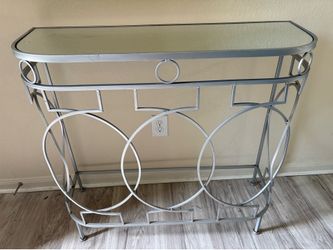 Entry way sofa table mirror top