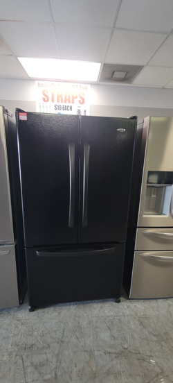 Whirlpool French Door Fridge – Black, Bottom Freezer
