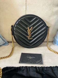 Small round leather bag