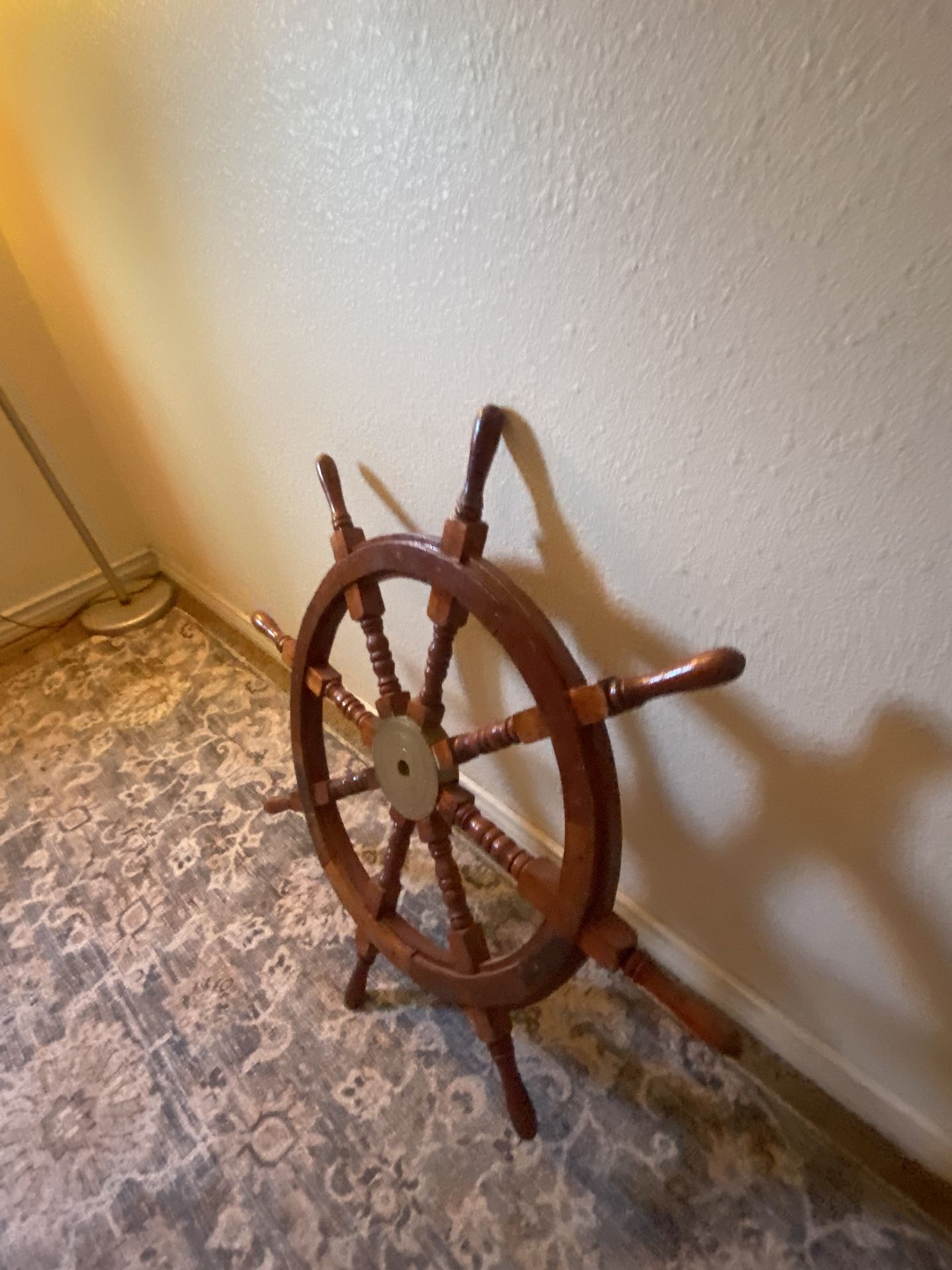 Sail Boat Wheel With Brass Middle
