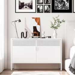White Metal Storage Cabinet – 2 Door – Open Box / Unassembled