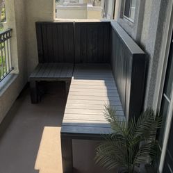 Balcony Size Wood Bench Set 