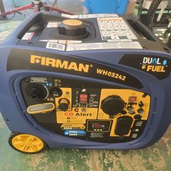 Firman 4000W Dual fuel power generator - used for only 10 hours