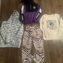 Minnesota Vikings Apparel Majestic,NFL Team Wear lot Of 4 Pieces Excellent condition