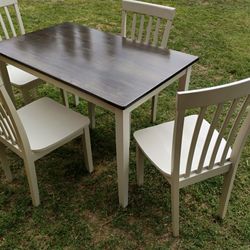 Dining table 4 chairs solid wood kitchen table set