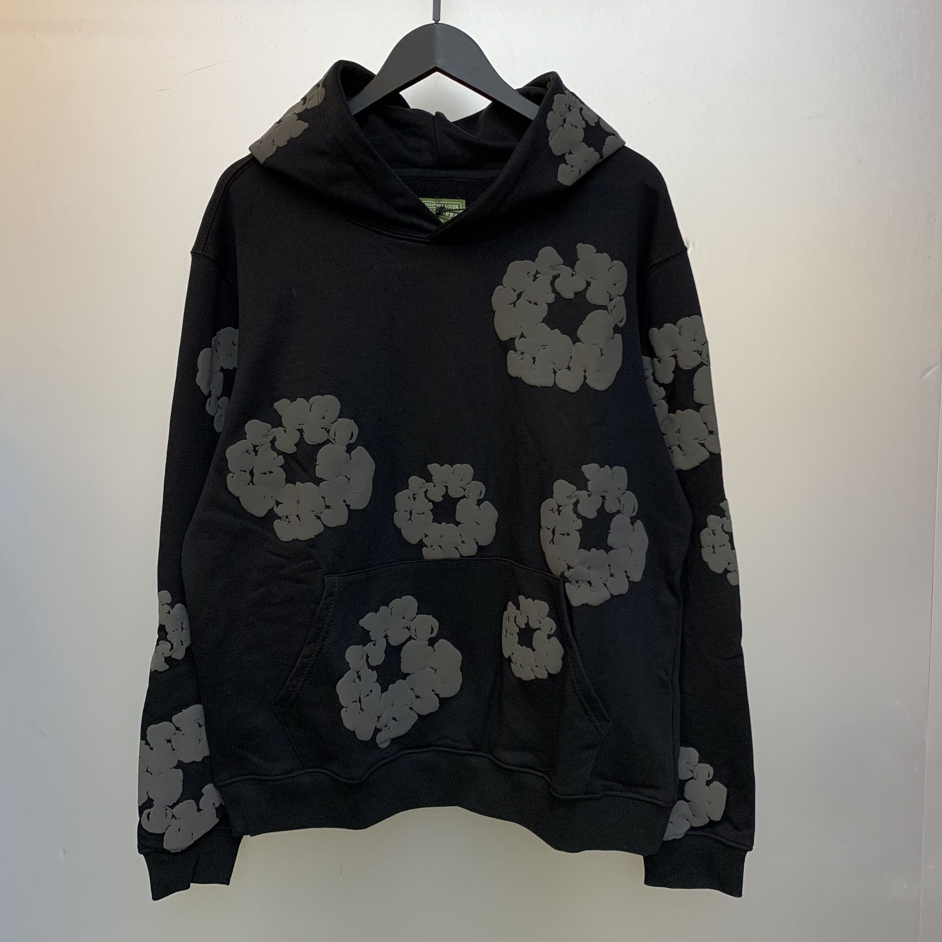 DENIM TEARS THE COTTON WREATH HOODIE - ALL SIZES - BLACK MONO