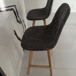 Dark Gray 2 Barstools And One Light Gray