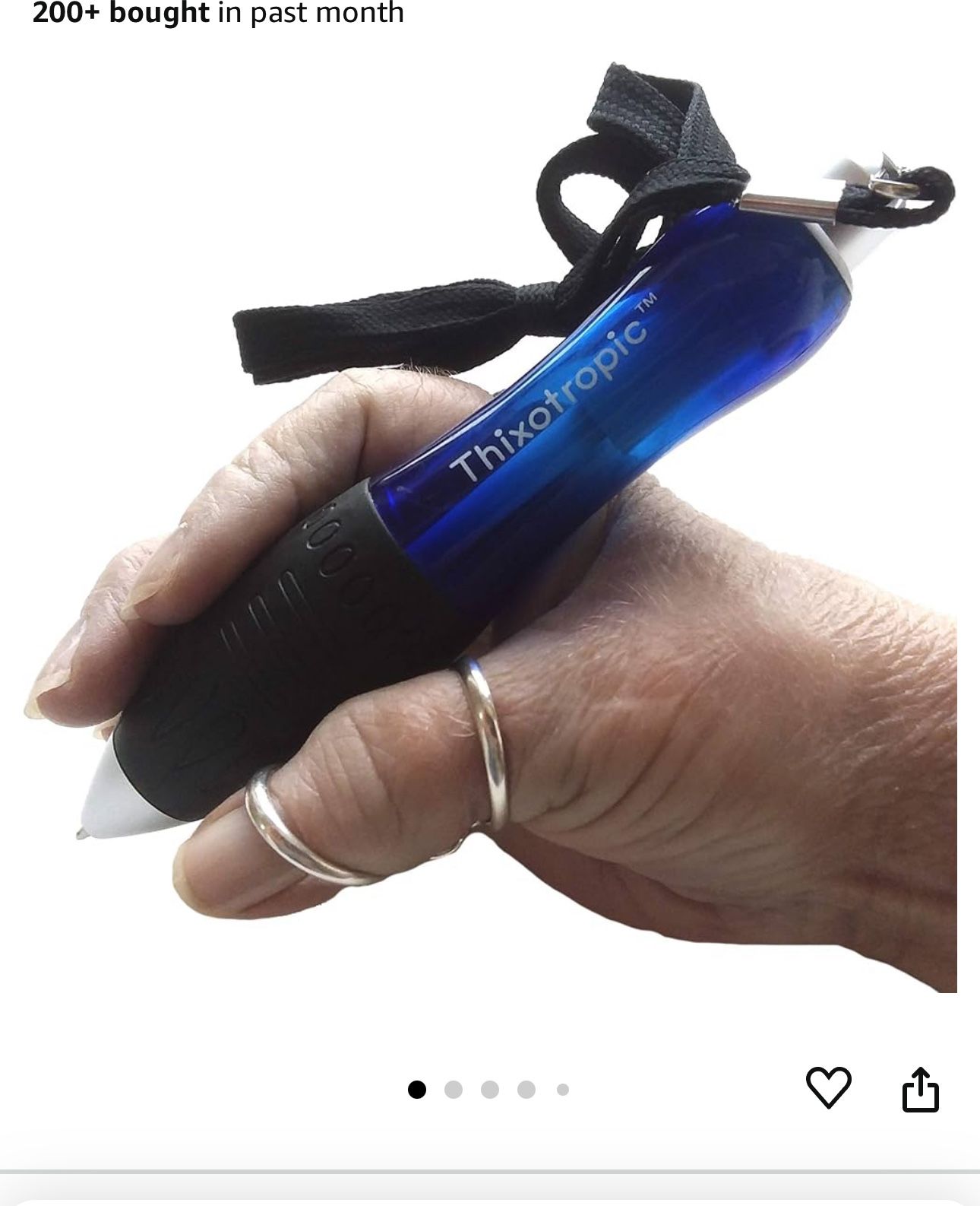 5 Super Big Fat Pen for Arthritis (5 pack) Black Ink, Blue Body