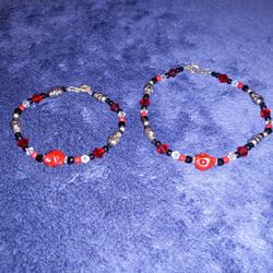 Red Skull Bracelet And Anklet 