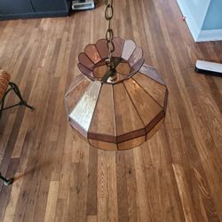 Antique Stained glass tiffany style chandelier 