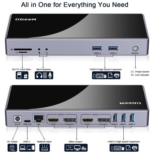 USB 3.0 Universal Docking Station (Dual Monitor HDMI, DVI, VGA