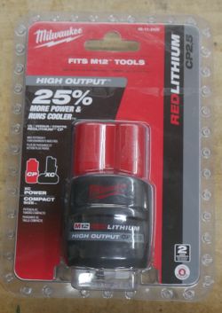Milwaukee M12 Battery Pack Redlithium High Output 2.5AH 48-11-2425 Genuine New.