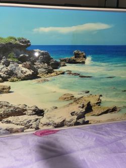 Framed Coastal Beach Scene Wall Art Print