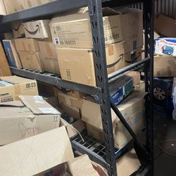 **ESTATE SALE** Heavy Duty Racking Shelves. Metal Shelf Has Wire Rack And Super Heavy Duty Supports. 6 Feet Tall And 6 Feet Long 