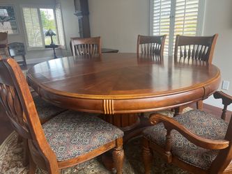 Dining Table, mirror, buffet table.