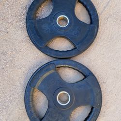 45lb Olympic Weight Plate Set Rubber Coated 