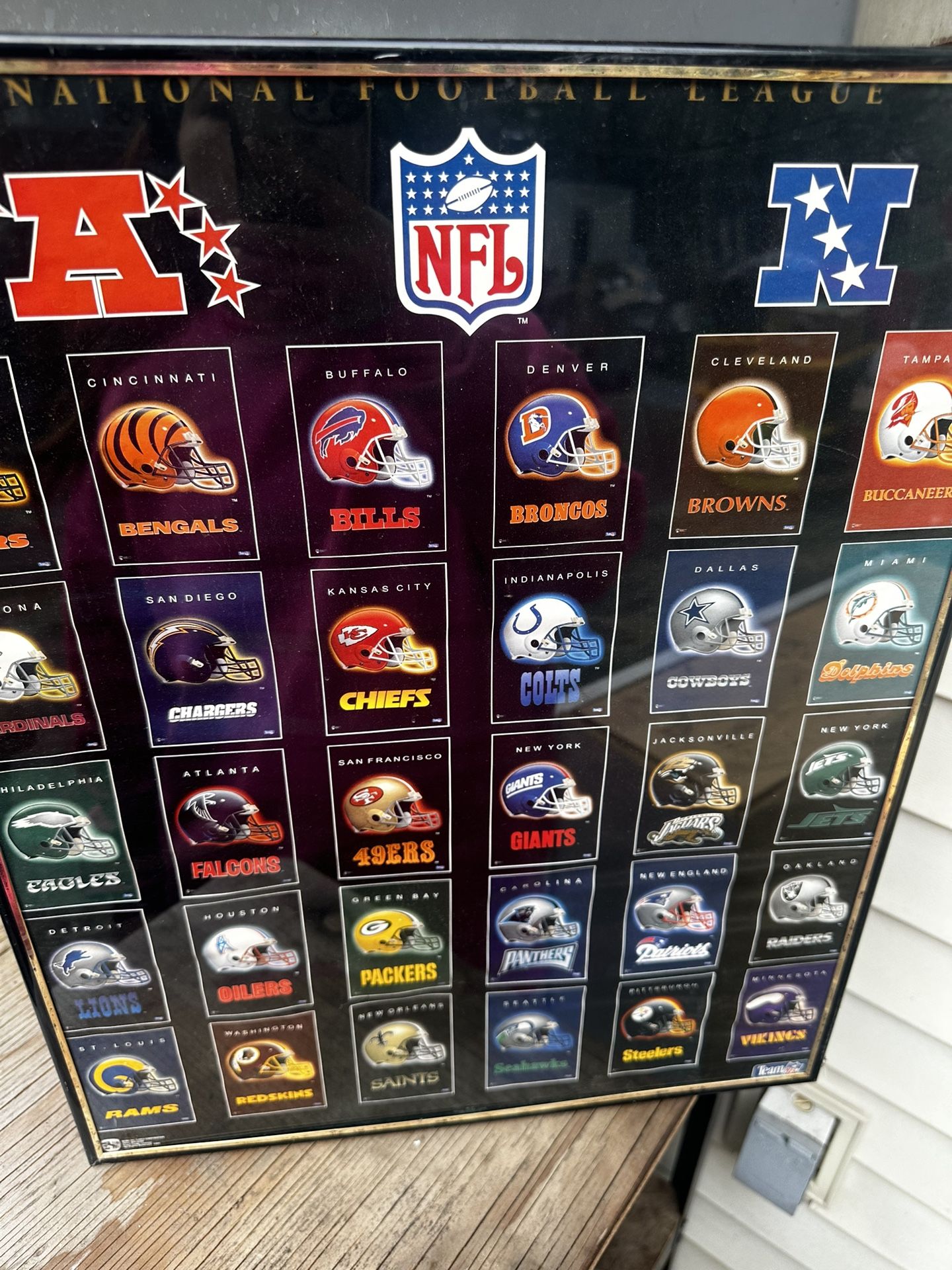 Vintage NFL Sports Team Poster Wall Art Decor