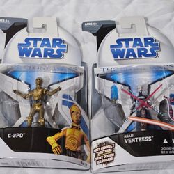 2008 Star Wars Clone Wars Action Figures - "Ventress & C-P30"