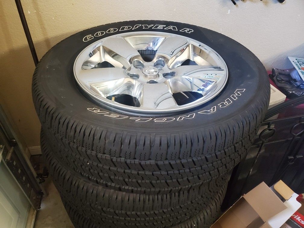 Have Brand New Tires And Rims From My Ram. Less Than 40 Miles On Them. No Scratches, Dent, Dings Anything. Straight From The Dealership To The House. 