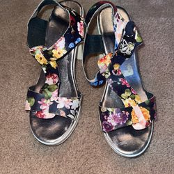 Floral Chunky Sandal Heel