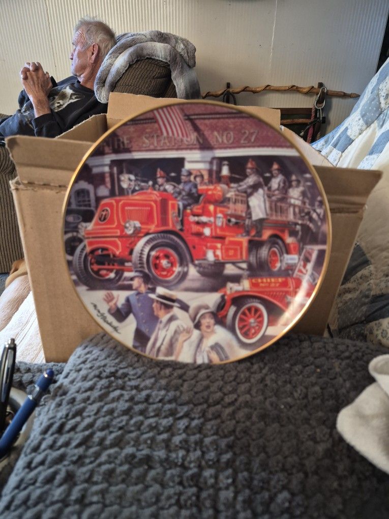 This Is A Collection Plate. On The Back It Said Mack "Bulldog" Fire Engine
