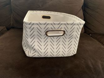 Set of 6 Fabric Storage Bin with Metal Handles