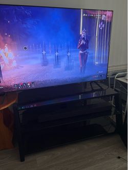 Black glass entertainment center