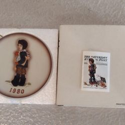 New Vintage Norman Rockwell BACK TO SCHOOL Annual Mini Porcelain Plate 1980 In Original Box