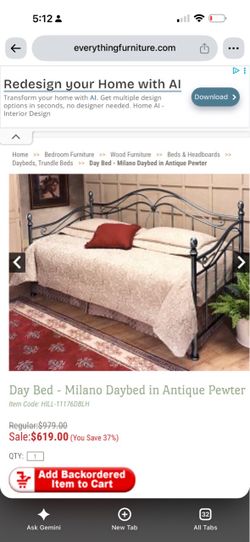 Moving Sale – Milano Daybed + Trundle + 2 Mattresses