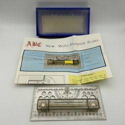 Vintage Multipurpose Rolling Ruler Draftsman Tool Sewing Quilting