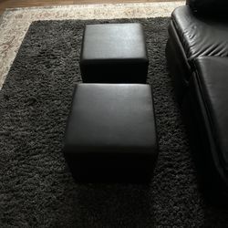 Black Square Ottomans 