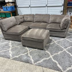 Costco Sectional Sofa with Ottoman – Excellent Condition